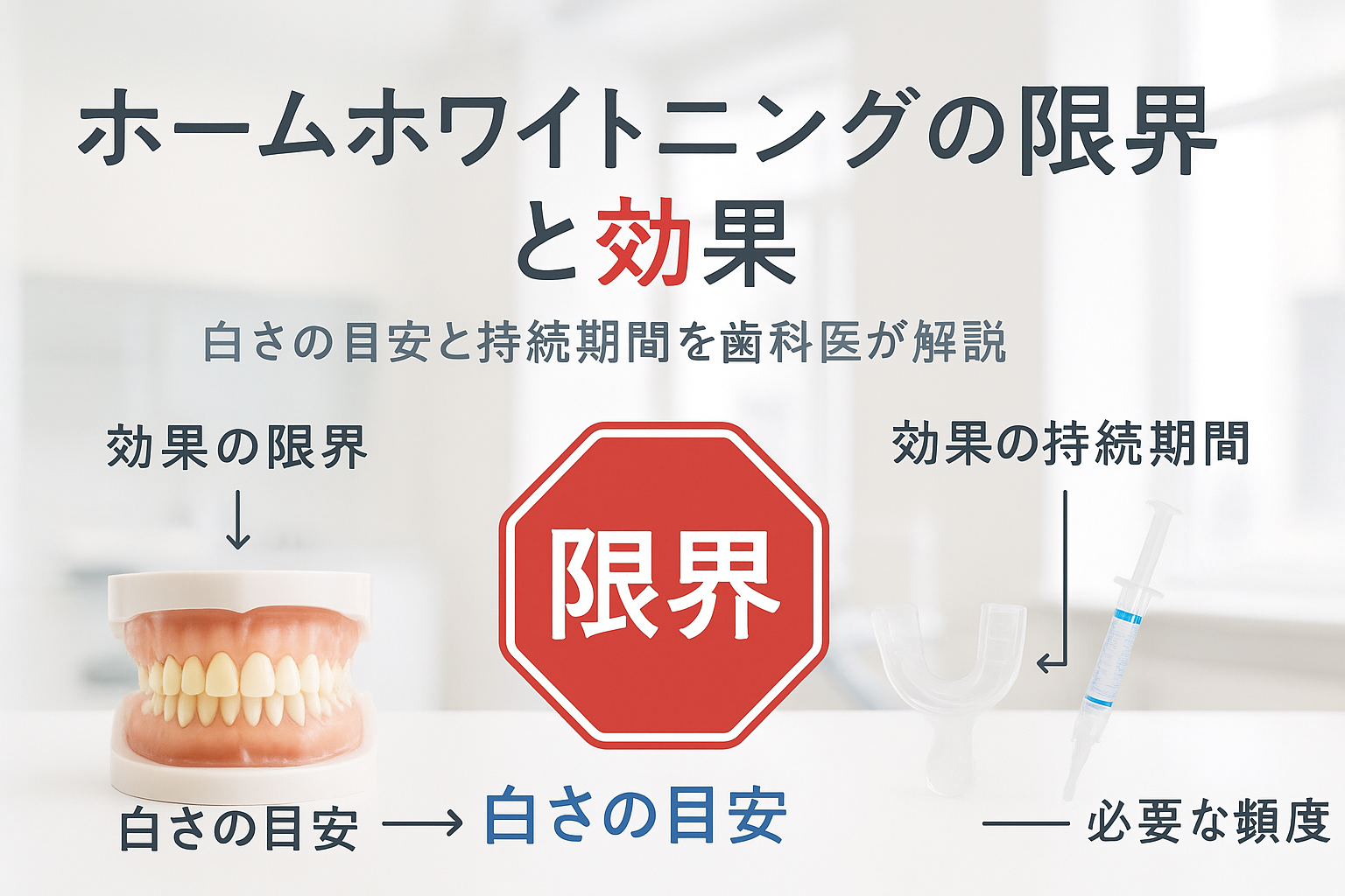 ホームホワイトニングの限界とは徹底解説｜効果の範囲と持続期間・白さ 