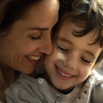 安心した表情の親子と明るく清潔なクリニックのイメージ