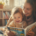 北広島市で小児矯正を検討する親子が、日当たりの良い部屋で笑顔で過ごす安心感のある風景