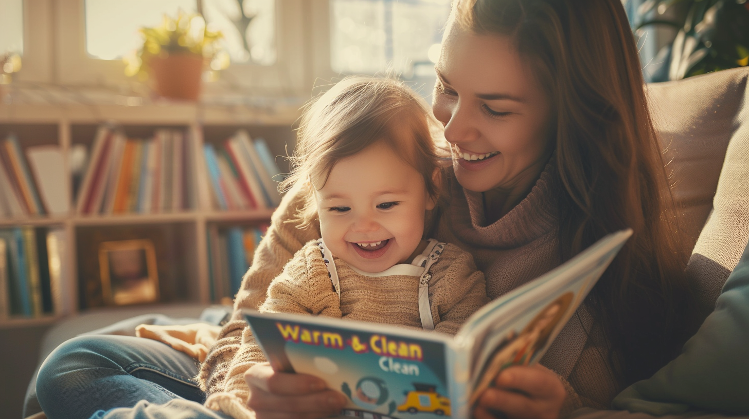 北広島市で小児矯正を検討する親子が、日当たりの良い部屋で笑顔で過ごす安心感のある風景