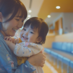 札幌・北広島での小児矯正相談を前に、明るい表情で向き合う親子と温かい自然光のイメージ