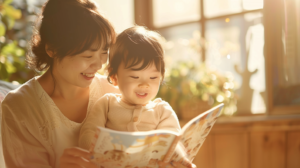 明るい室内で笑顔を見せる親子。札幌での小児矯正を検討する際の安心感と、健やかな成長をイメージした写真。