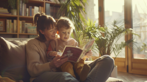 新札幌で小児矯正を検討する親子が、明るく清潔感のある歯科医院で安心して過ごしている様子