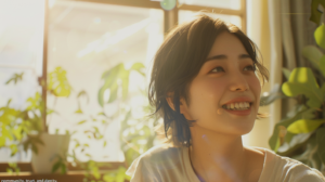 自然光が入る明るい室内で、安心の相談環境を表現。