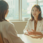 新札幌でマウスピース矯正を相談する、自然光が差し込む診察室での安心した対話風景