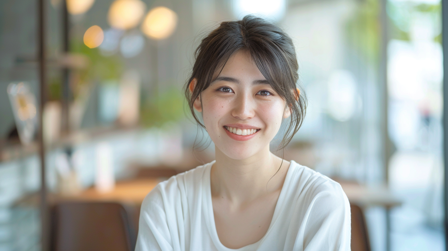 新札幌で大人のマウスピース矯正の相談をして、安心した笑顔を見せる20代女性の様子