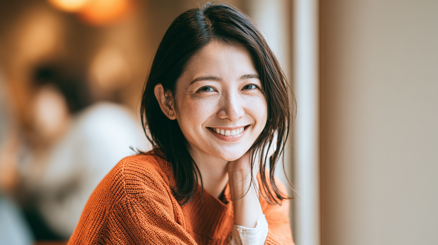 札幌と北広島で大人の矯正を検討する方に向けた、自然な笑顔で安心感のある女性のイメージ画像