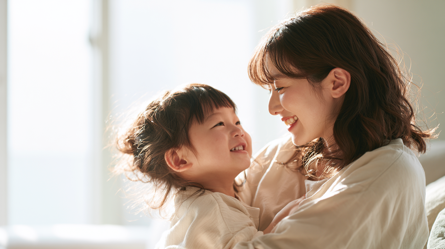 新札幌で小児矯正を検討する親子の安心感と明るい未来を表現した笑顔の画像