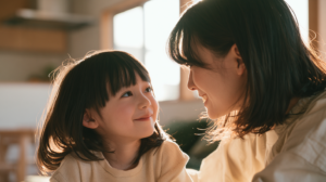 小児矯正の不安を解消し、笑顔で向き合う親子の様子（札幌・北広島の歯科相談）