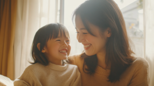 新札幌の歯科医院で小児矯正について医師と穏やかに相談する親子の様子
